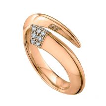 Shaun Leane Sabre 18ct Rose Gold Plated Sterling Silver Diamond Tusk Ring D - I