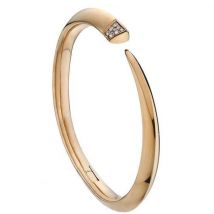 Shaun Leane Sabre 18ct Rose Gold Plated Sterling Silver Diamond Tusk Bangle D - L