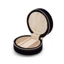 WOLF Jewellery Travel Case Zoe Round Indigo - Silver