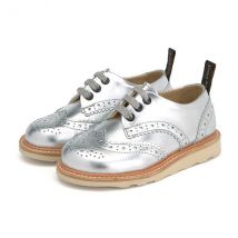 Brando Brogue Kids Shoe Silver Leather | Size: EU 20/UK 4/US 5