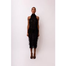 Calla Black Slim Fit Midi Dress