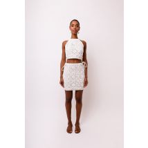 Bonnie White Crochet Halter Top