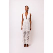 Lin White Crochet Maxi Dress