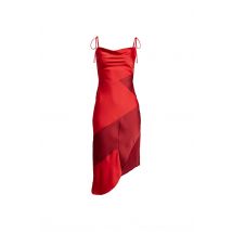Gracie Red Colour Block Satin Slip Dress