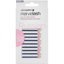 Marvelash Russian Volume Lashes 0.07 3D Fans, Assorted Length (8, 9, 10, 11, 12mm) False Eyelashes