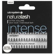 Salon System Individual Lashes Black Medium - Extra Volume False Eyelashes