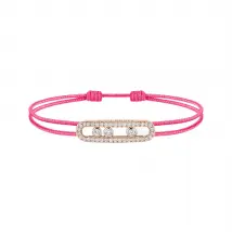 Messika Care(s) 18ct Rose Gold & 0.26ct Diamond Pink Cord Pavé Bracelet