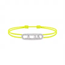Messika Care(s) 18ct White Gold & 0.26ct Diamond Yellow Cord Pavé Bracelet