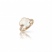 Pasquale Bruni Petit Joli Lunaire 18ct Rose Gold Pearl Of The Moon Diamond Ring - 14-(54)