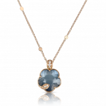 Pasquale Bruni Petit Joli Lunaire 18ct Rose Gold Onyx White Moonstone Diamond Necklace