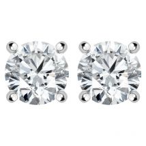 18ct White Gold 0.80ct Diamond Solitaire Brilliant Cut Stud Earrings