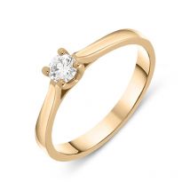18ct Rose Gold 0.19ct Brilliant Cut Diamond Solitaire Ring - N