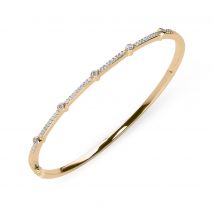 18ct Rose Gold 0.35ct Diamond Hinged Bangle - Rose Gold