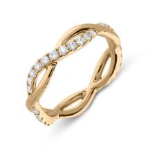 18ct Rose Gold 0.62ct Diamond Wave Ring