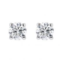18ct White Gold 0.20ct Diamond Claw Set Solitaire Stud Earring - White Gold