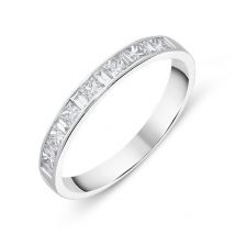 18ct White Gold 0.51ct Diamond Channel Set Half Eternity Ring