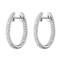 18ct White Gold 0.87ct Diamond Inside Out Hoop Earrings