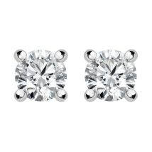 18ct White Gold 0.61ct Diamond Solitaire Brilliant Cut Stud Earrings