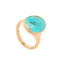 Marco Bicego Lunaria Colour 18ct Yellow Gold Turquoise Ring - O