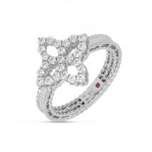 Roberto Coin Diamond Princess 18ct White Gold 0.49ct Diamond Ring D - 14-(54)