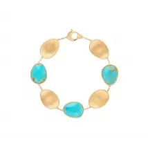 Marco Bicego Lunaria Colour 18ct Yellow Gold and Turquoise Bracelet