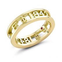 Faberge 1842 18ct Yellow Gold Diamond Signature Ring - 50