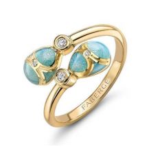 Faberge Palais Tsarskoye Selo Turquoise Crossover Ring - 50
