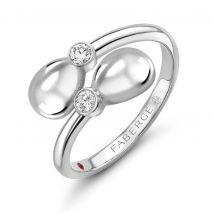 Faberge Essence 18ct White Gold Diamond Crossover Ring - 52