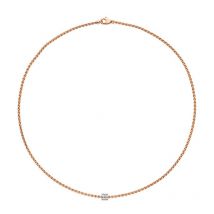 Fope Aria 18ct Rose Gold 0.17ct Diamond Necklace - 43cm