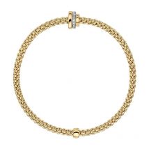 Fope Flex'it Prima 18ct Yellow Gold 0.10ct Diamond Bracelet - XL