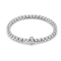 Fope Flex'It Eka 18ct White Gold 0.15ct Diamond Bracelet - XS