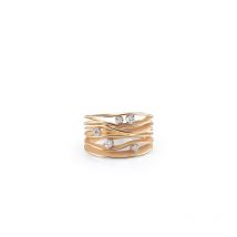 Annamaria Cammilli 18ct Orange Apricot 0.28ct Diamond Dune Series Ring - 47