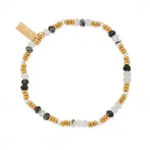 Chlobo Sterling Silver Mixed Metal Stone Of Empowerment Black Rutilated Quartz Bracelet