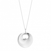 Georg Jensen Large Hidden Heart Sterling Silver Necklace - TITLE Silver