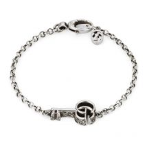 Gucci Double G With Key Aged Sterling Silver Bracelet