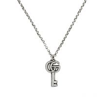 Gucci Double G With Key Aged Sterling Silver Necklace