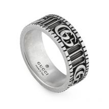 Gucci GG Marmont Aged Sterling Silver Ring - L