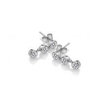 Hot Diamonds Tender Triple Drop White Topaz Earrings - Silver