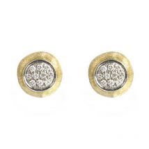 Marco Bicego Delicati 18ct Yellow Gold 0.15ct Diamond Pave Stud Earrings - Option1 Value Yellow Gold
