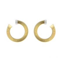 Marco Bicego Masai 18ct Yellow Gold 0.12ct Diamond Loop Earrings - Option1 Value Yellow Gold
