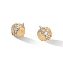 Marco Bicego Africa 18ct Yellow Gold Diamond Stud Earrings - Option1 Value Yellow Gold