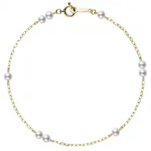 Mikimoto 18ct Yellow Gold Akoya Pearl 18cm Bracelet