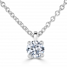 9ct White Gold 0.25ct Lab Grown Diamond Solitaire Necklace