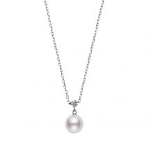 Mikimoto 18ct White Gold Akoya Pearl and Diamond Classic Necklace
