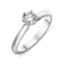18ct White Gold 0.72ct Diamond Brilliant Cut Solitaire Claw Set Ring - Option1 Value White Gold