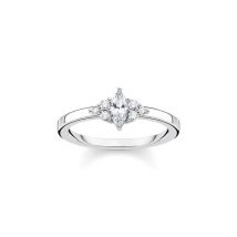 Thomas Sabo Charm Club Sterling Silver Vintage White Stone Ring - 56