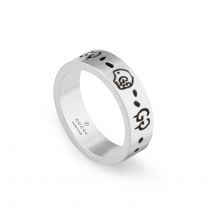 Gucci Ghost Sterling Silver 6mm Ring - 12