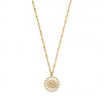 Chlobo Boho Luxe Gold Plated Twisted Rope Chain Flower Mandala Necklace