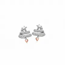 Clogau Sterling Silver Christmas Tree Stud Earrings