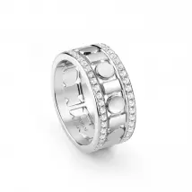 Damiani Belle Epoque Reel 18ct White Gold Diamond Ring - 12-(52)